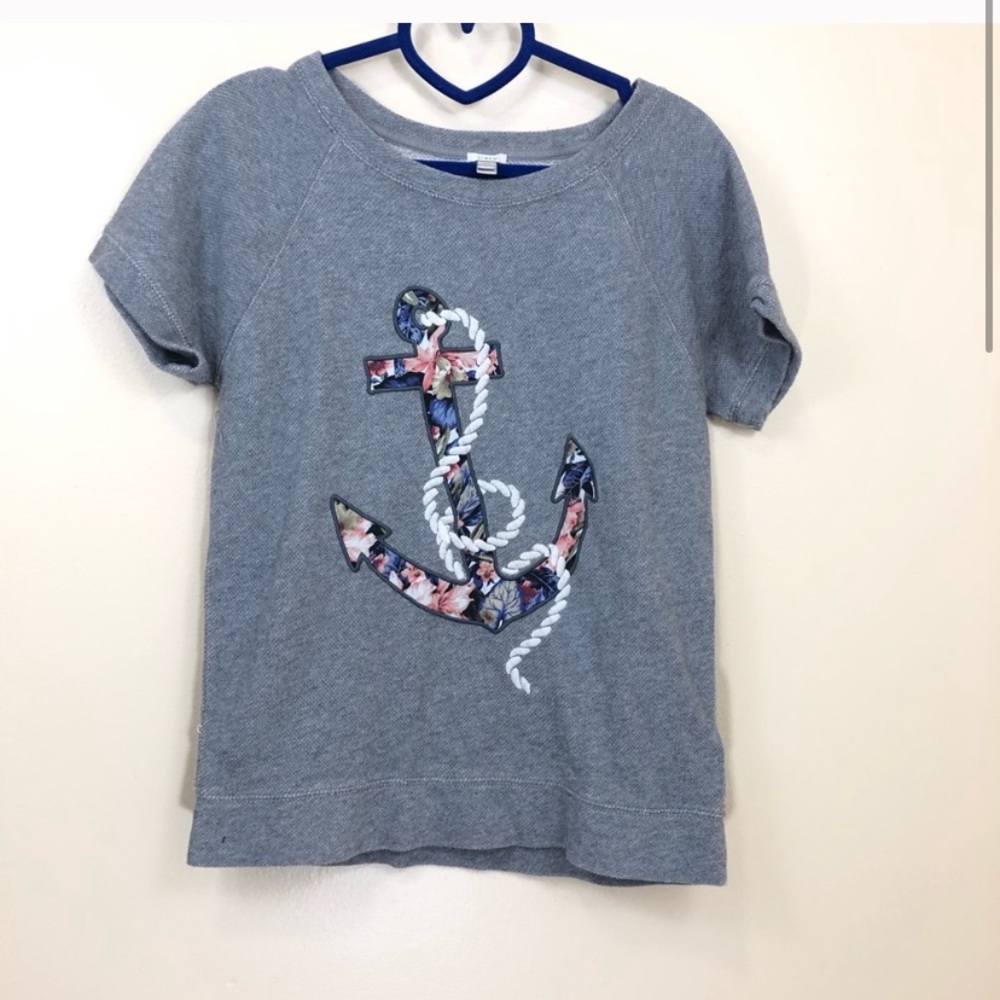 J. crew Floral anchor embroidered sweater top
